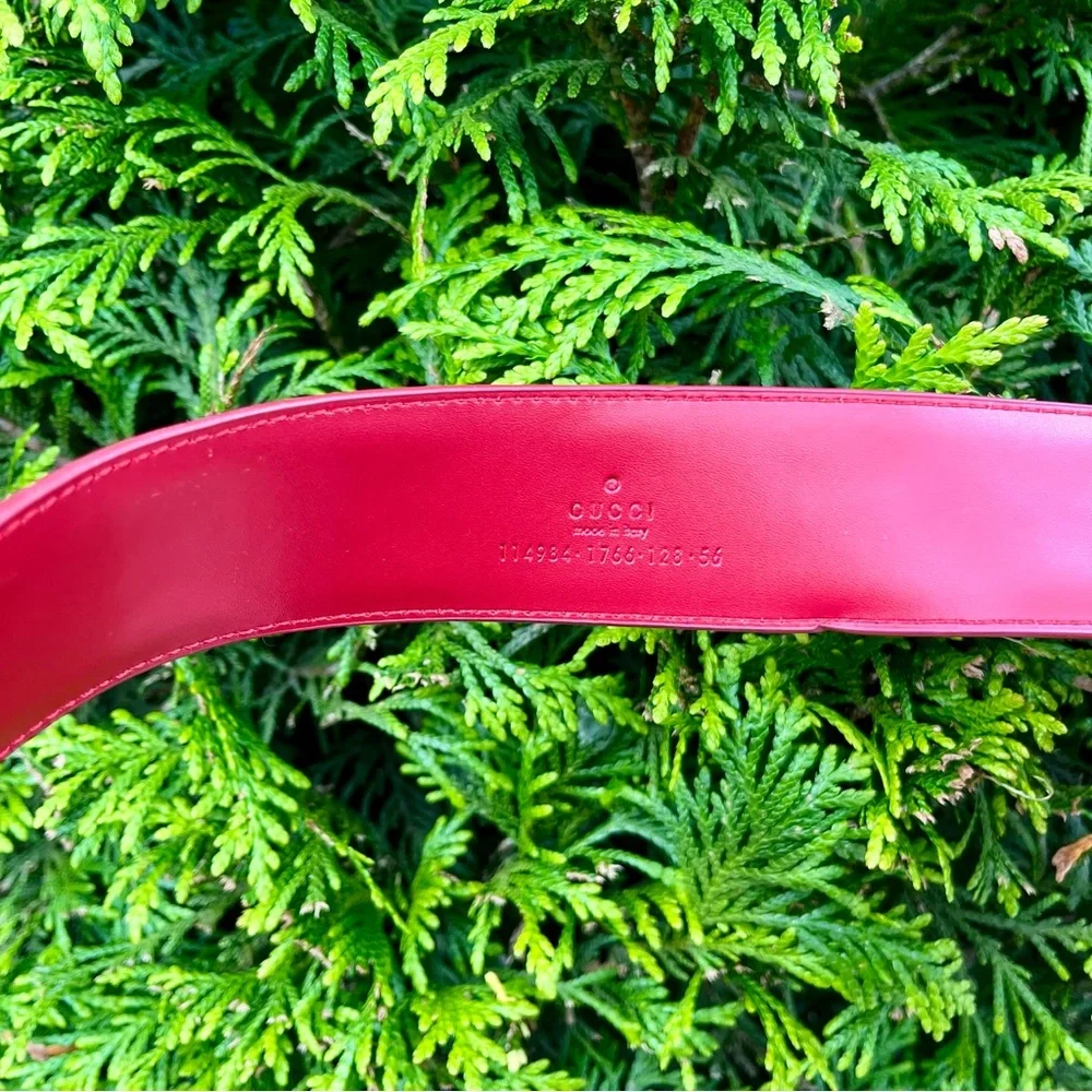 Gucci Red Guccissima Leather Interlocking G Belt